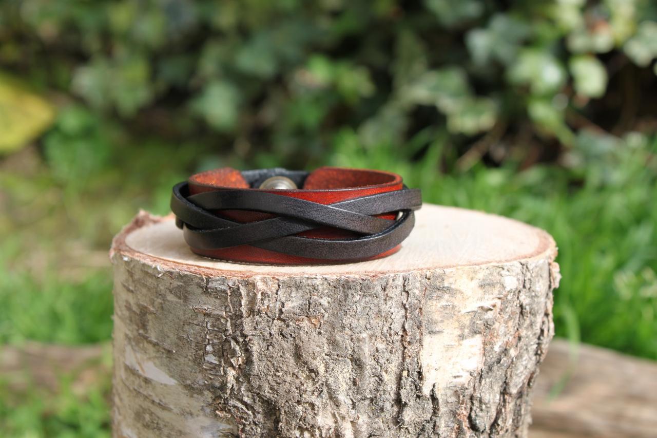 Bracelet tresse en cuir