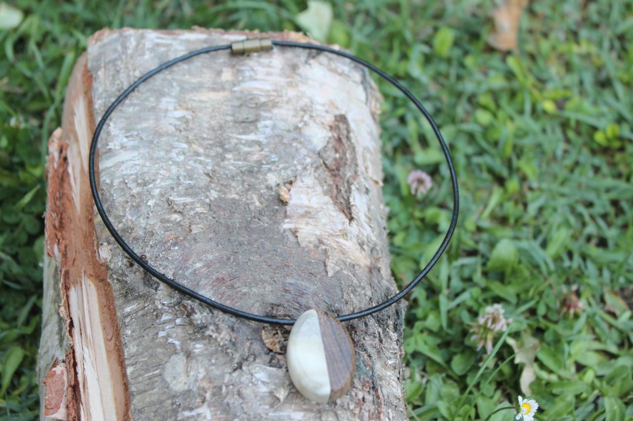 Pendentif en bois de renne et zebrano