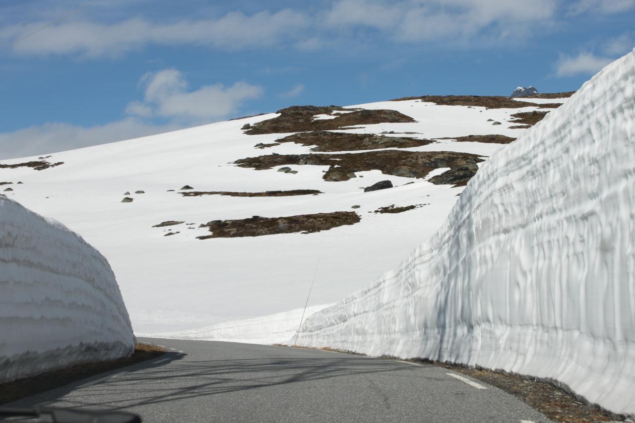 Juste le passage de la voiture entre la neige